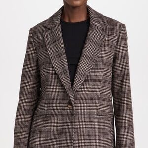 Reformation Classic Relaxed Blazer in Chocolate Plaid NWT - Size Small